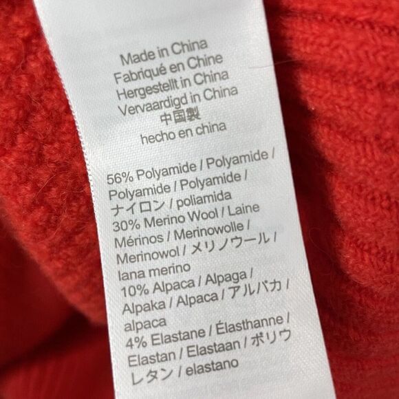 J CREW Sweater Womens Large Orange Cable-Knit 1/2-Zip NEW Supersoft Yarn BD032 - Picture 10 of 12